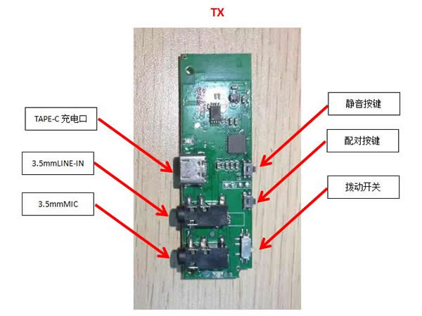 2.4G wireless professional interview microphone recording and monitoring one-to-one module